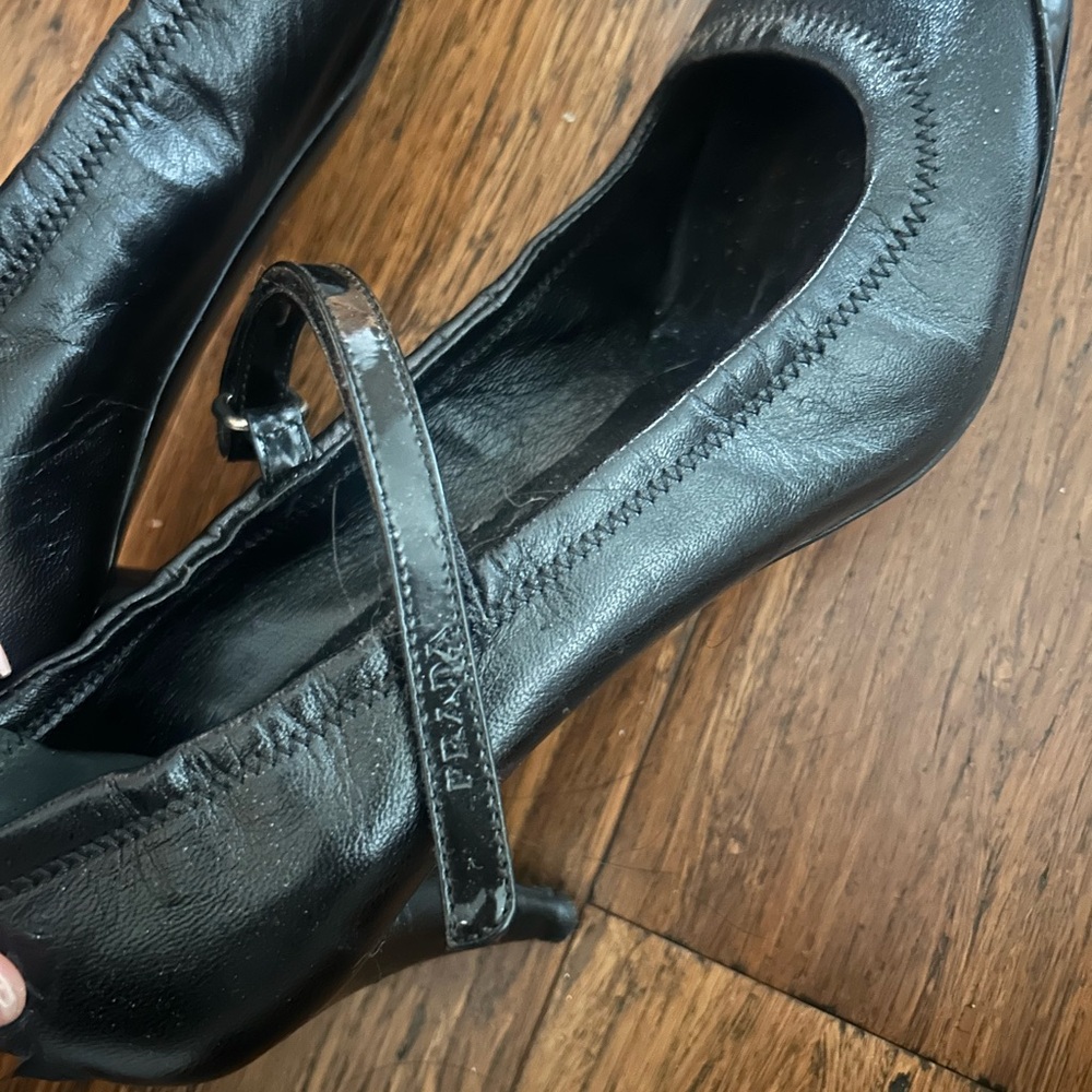 Prada Black Leather Mary Jane Heels - Picture 5 of 14
